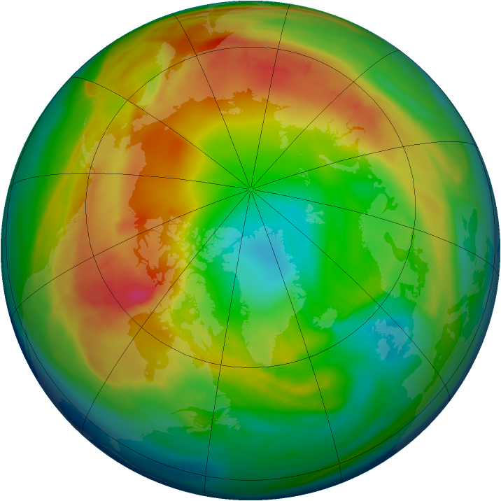 Arctic ozone map for 02 February 2008